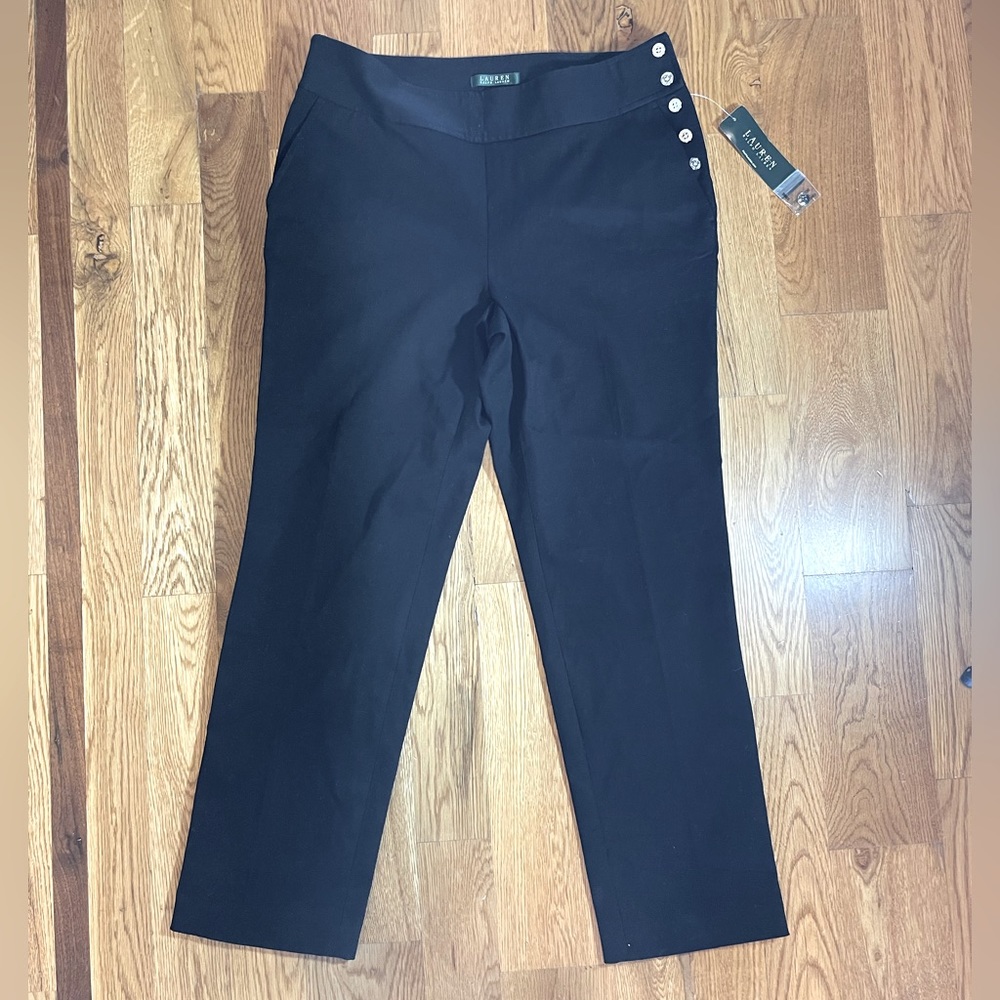 Ralph Lauren cotton black pants size 14 NWT